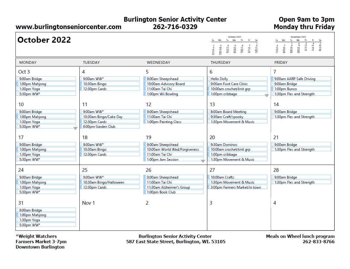 Services Burlington Senior Center